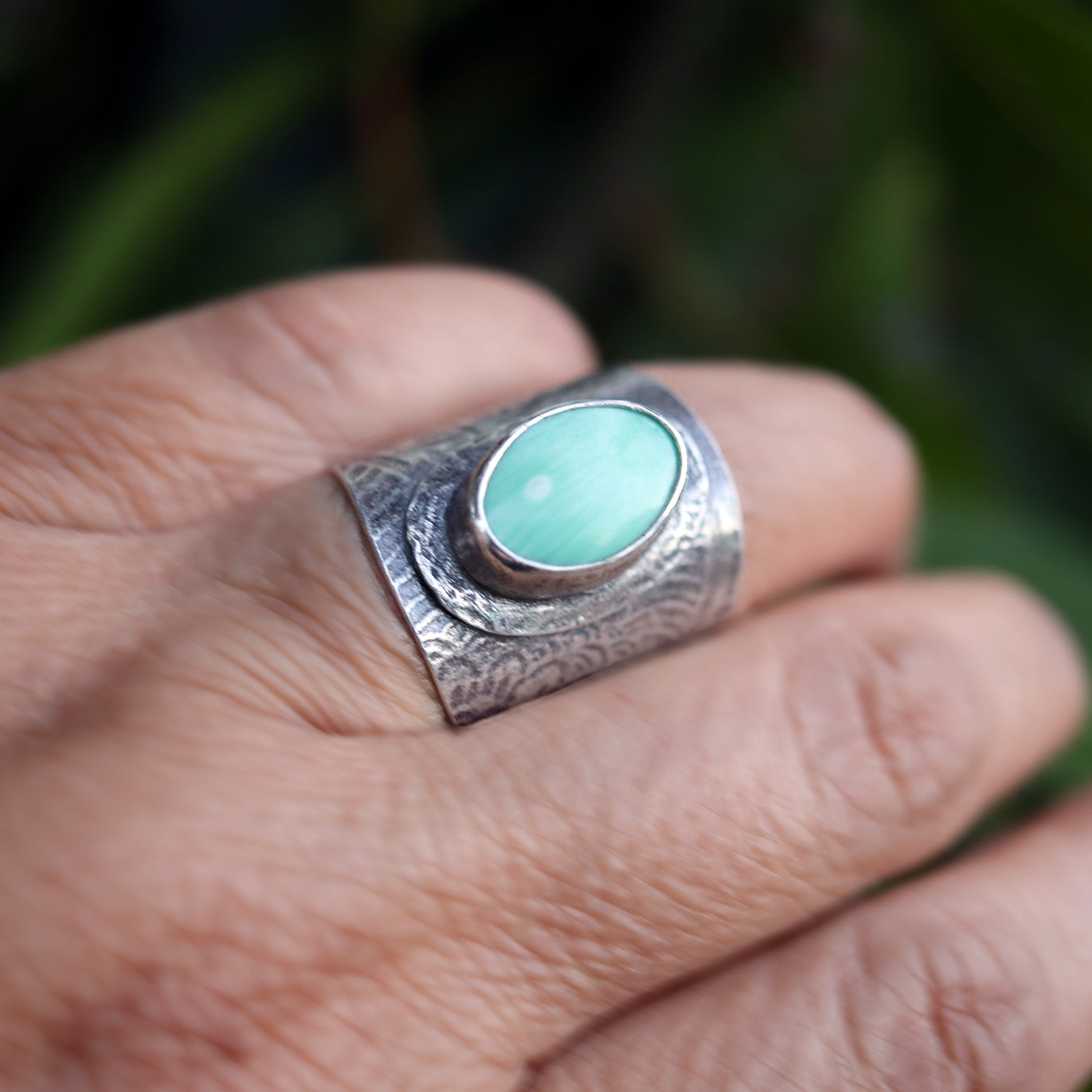 Australian Variscite Saddle Ring - size 7