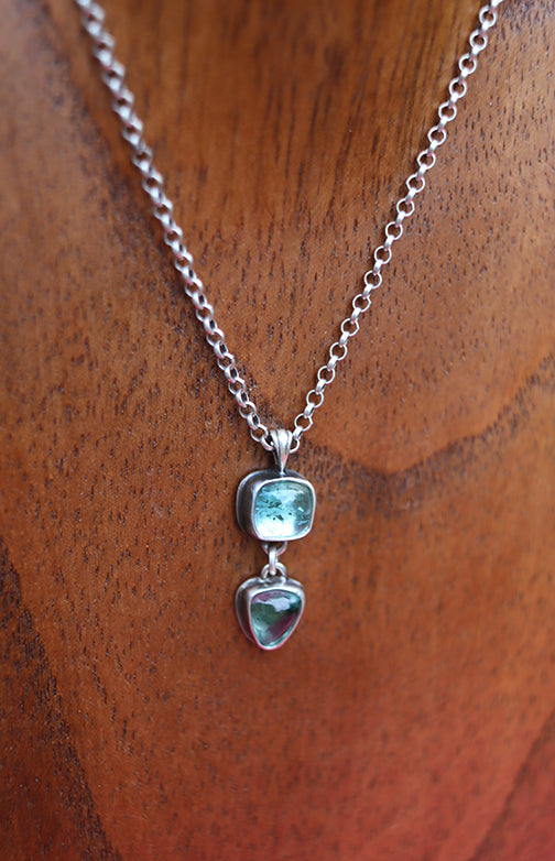 Tourmaline duo necklace (e)
