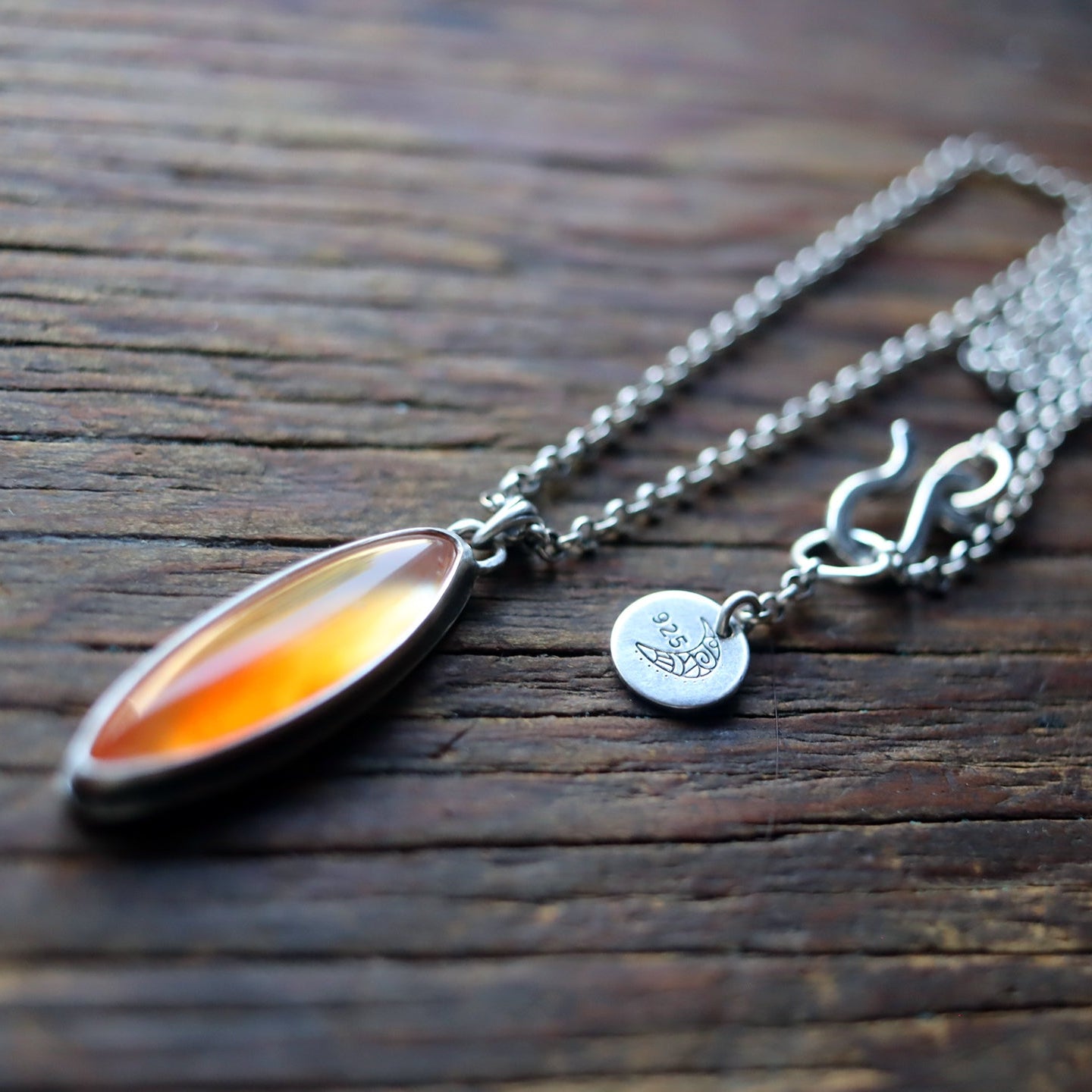 Red Agate Marquise Necklace