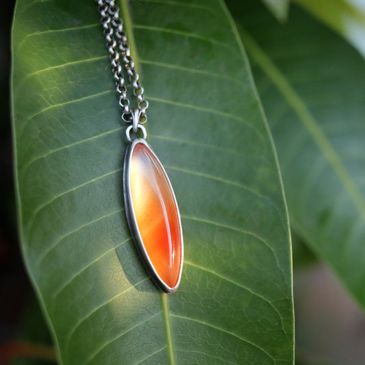 Red Agate Marquise Necklace