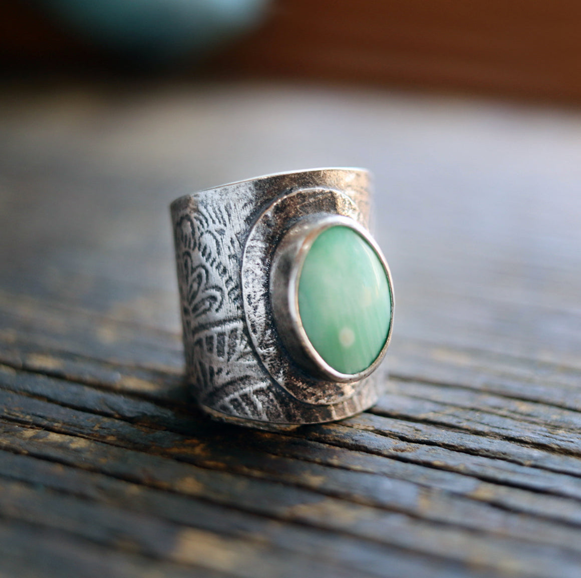 Australian Variscite Saddle Ring