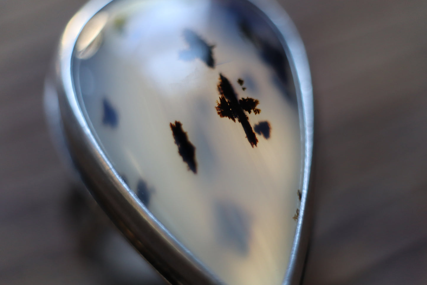 Montana Agate teardrop-shaped Ring - size 9